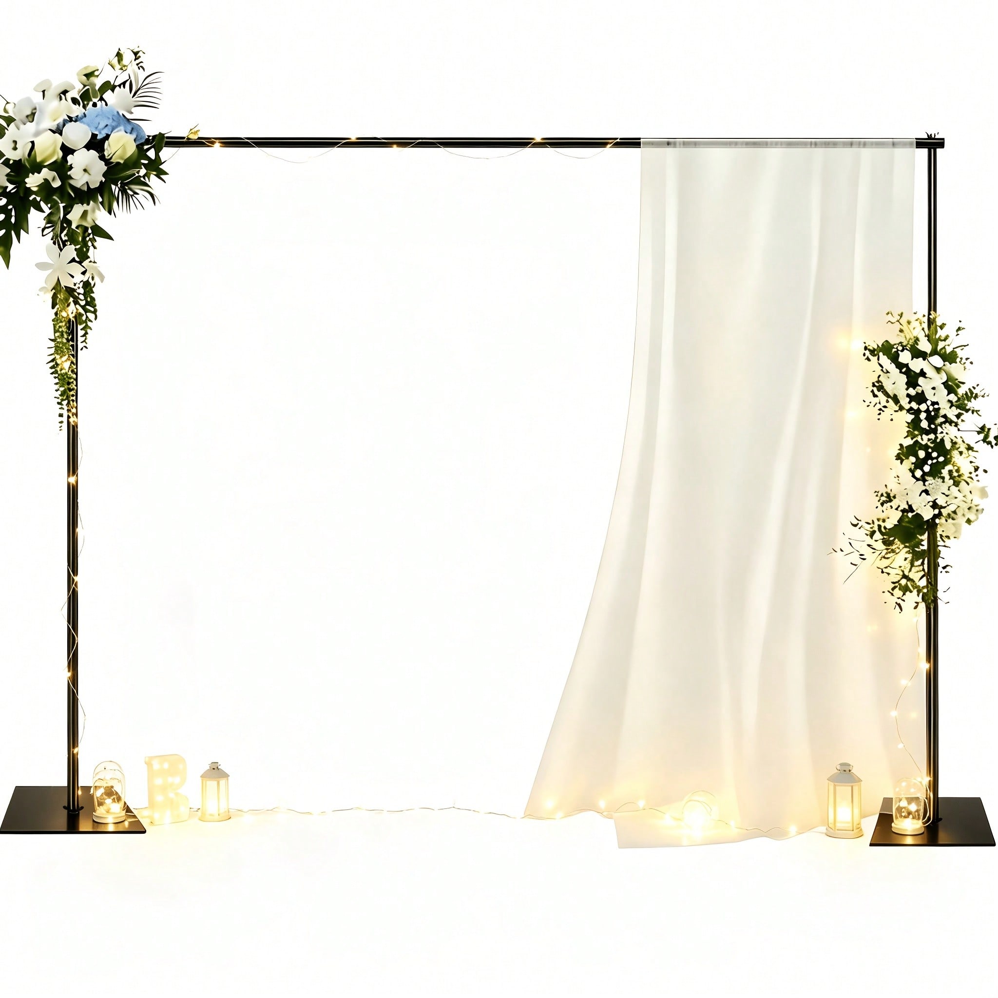 Photo Booth Frame - Professionelles Hintergrundständer-Set, moderner Hintergrundstützständer, schwarzer, robuster