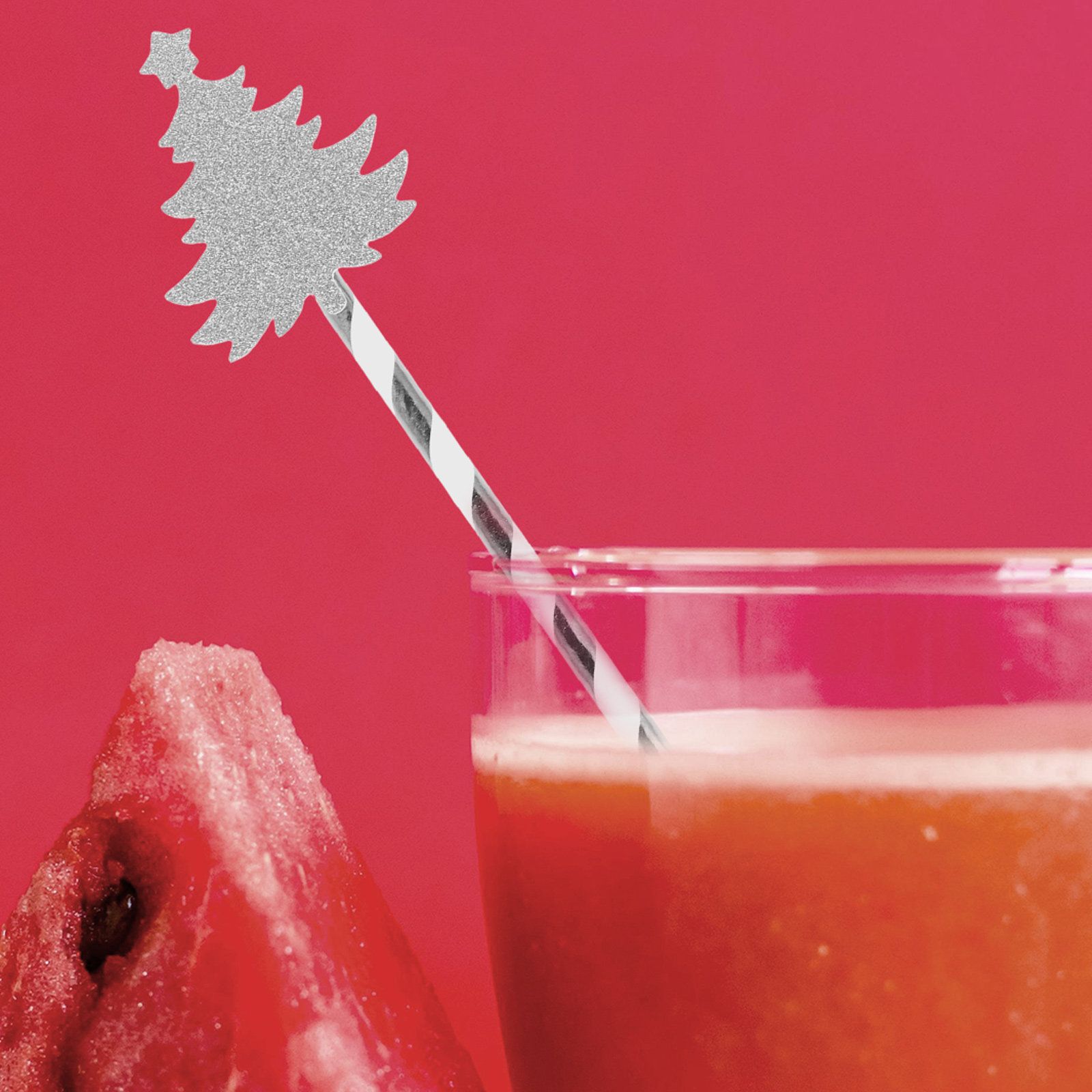 Paper Straw Color - 25 Stück Papierstrohhalme im Weihnachtsbaum-Design, bunt