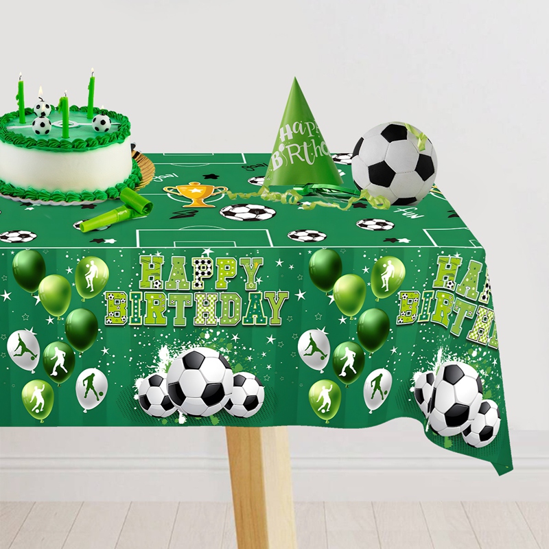 Table Cloth Disposable - Fußball-Thema Einweg-Tischdecke Fußball-Sport Geburtstagsparty-Zubehör Fußball-Fans Geburtstagsparty-Dekorationen