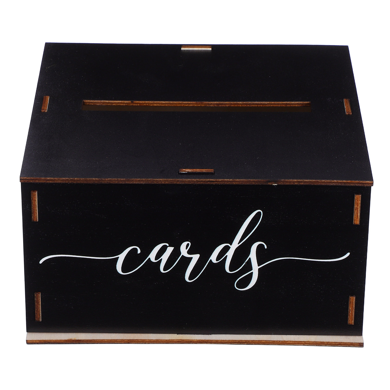 Event Party Box - Hölzerne Hochzeitskarten-Box Rustikaler Aufbewahrungs-Umschlaghalter für Empfang,