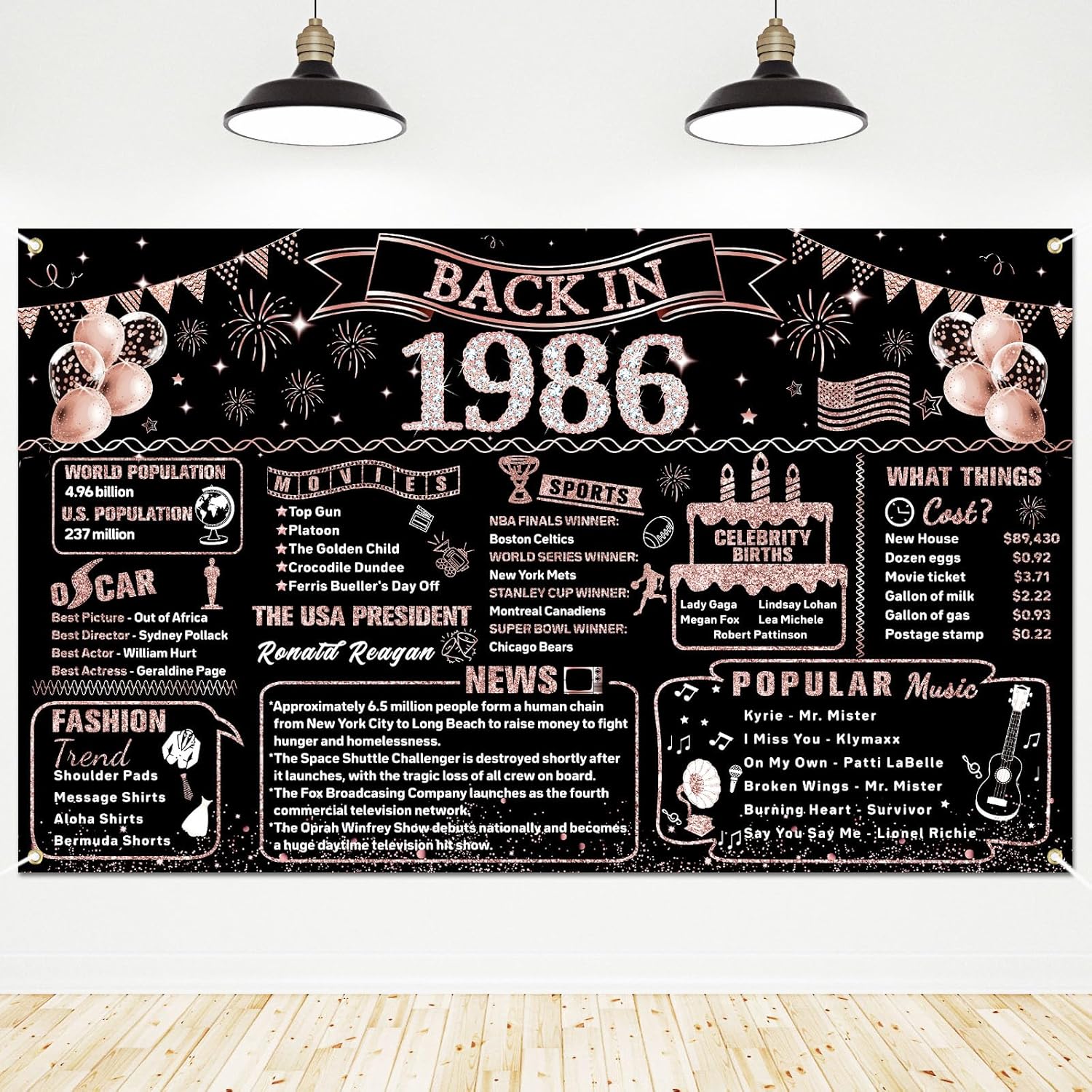 Party Banner Gold - Dekorationen zum 40. Geburtstag für Frauen,
