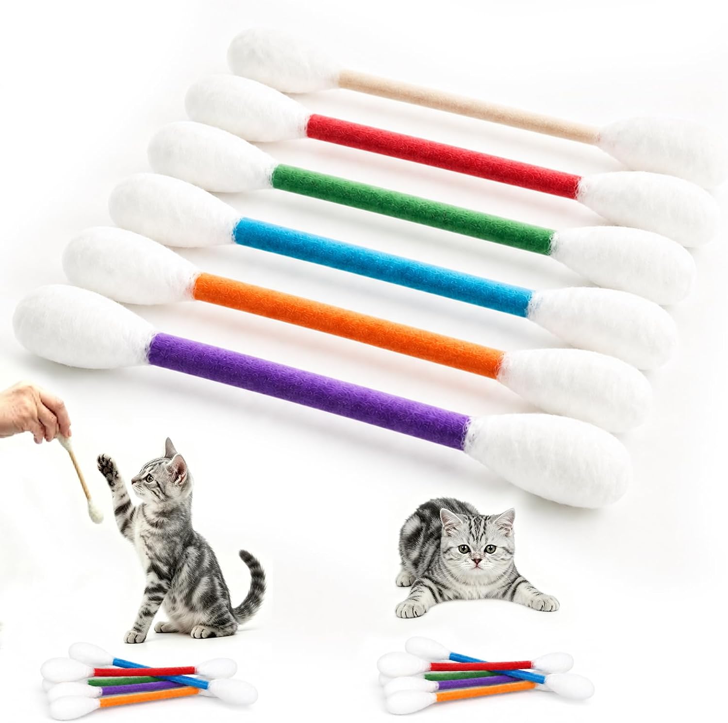 Cotton Candy Cone - Kreatives Katzenminzspielzeug, große Zuckerwatteform, 6-teiliges Set,