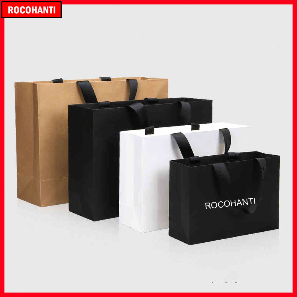 Event Party Shop - 50 Stück individuelle Logo-Papier-Einkaufstasche mit Bandgriff