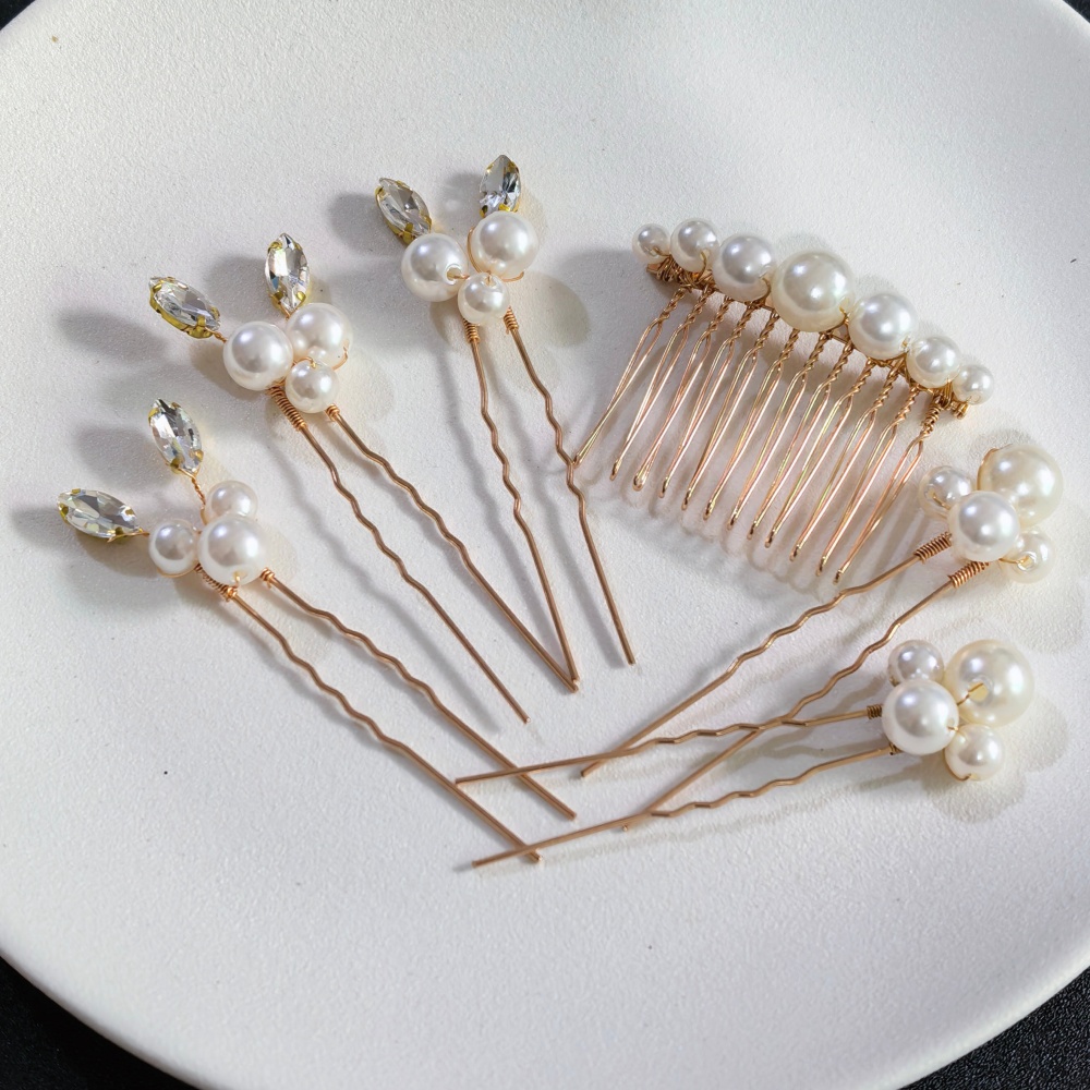 Event Suppliers - Perlen-Kristall-Haarnadeln, Kamm-Set, Braut- und Hochzeits-Haarschmuck, handgefertigte