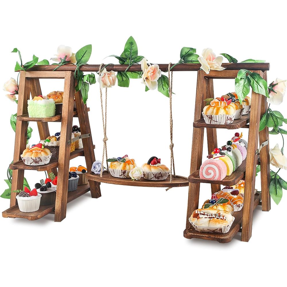 Cupcake Stand Tier - 3-stöckiger Cupcake-Ständer mit Schwenkfunktion, Untere Dekoration,