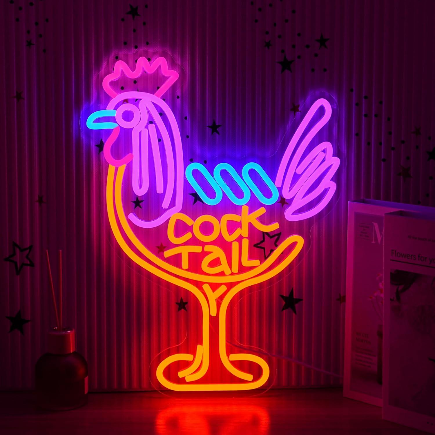 Neon Sign Party - Cocktail Neon-Schild USB Dimmbares LED-Licht für