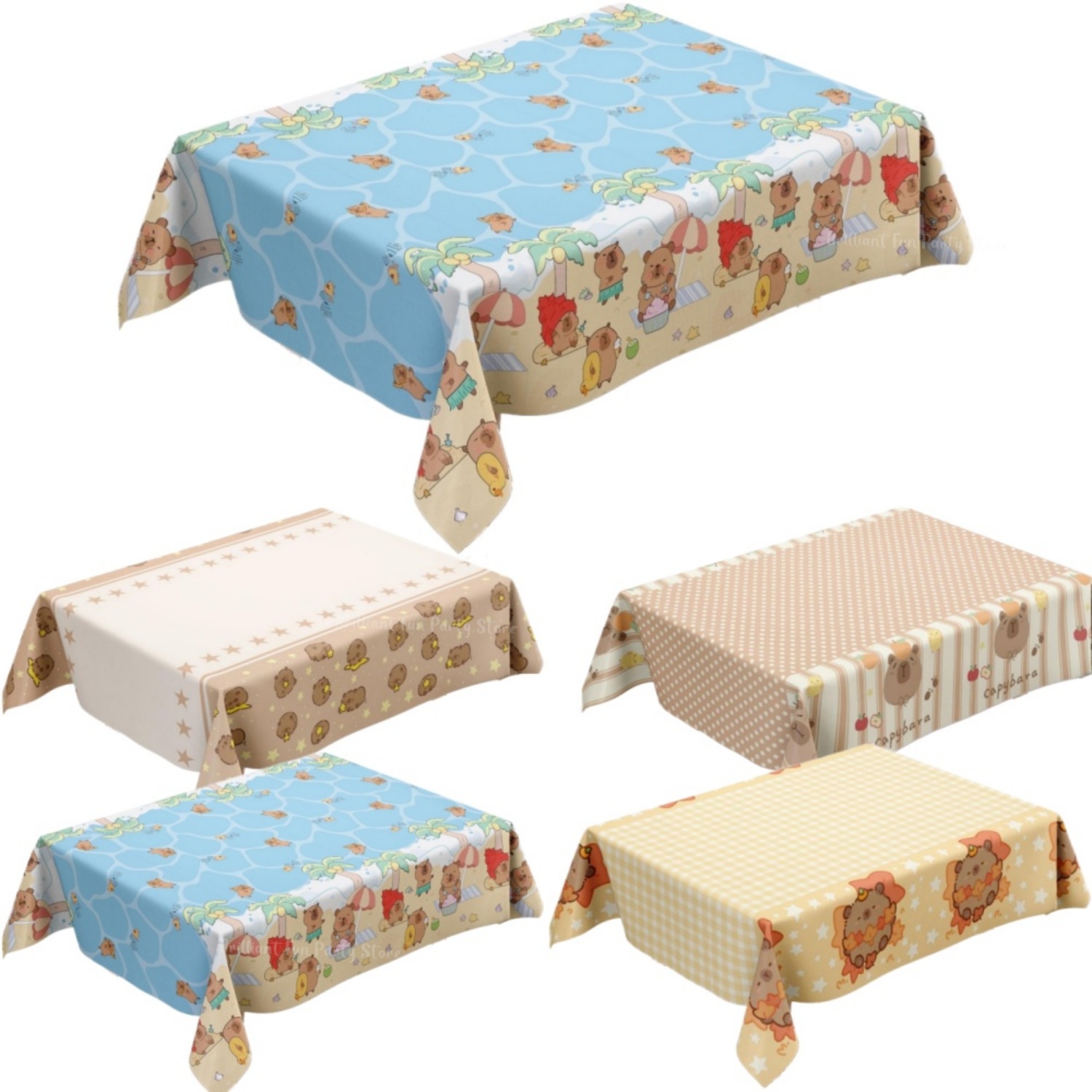 Table Cloth Disposable - Niedliche Capybara-Tischdecke für Kindergeburtstag, Tierthema, Einweg-Tischdecke