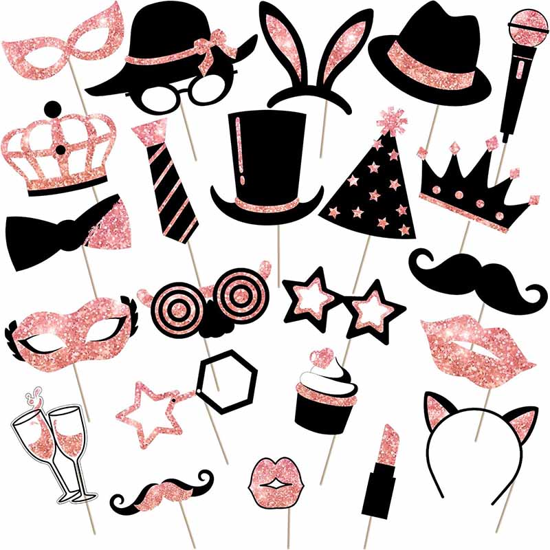 23-teiliges Set schwarze und g – Photo Booth Frame Bewertung und Preis