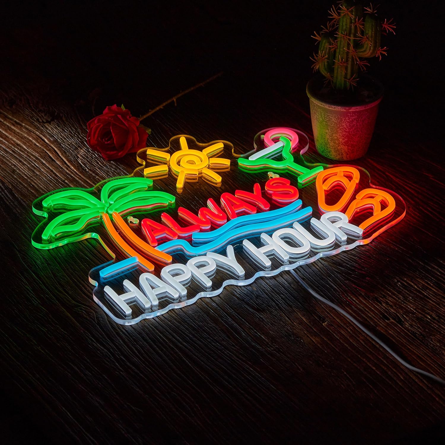 Always Happy Hour Bierbar Neon – Neon Sign Party Bewertung und Preis