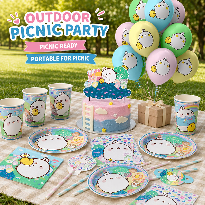 Molang Partyzubehör mit Cartoo – Paper Straw Color Bewertung und Preis