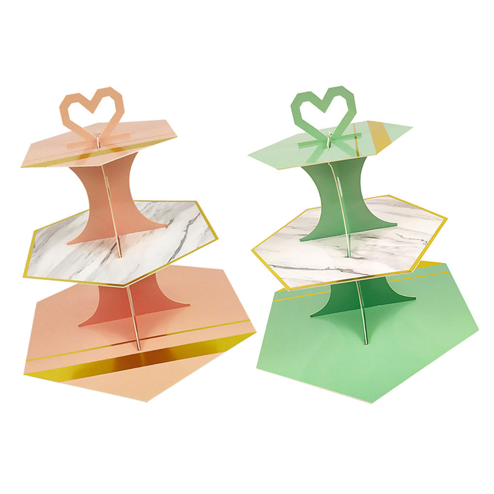 2 Stück Marmormuster Papier-Ku – Cupcake Stand Tier Bewertung und Preis