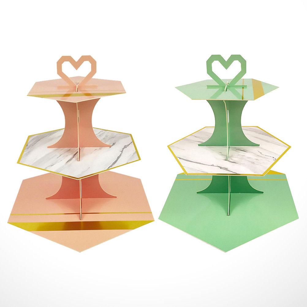 2 Stück Marmormuster Papier-Ku – Cupcake Stand Tier Bewertung und Preis