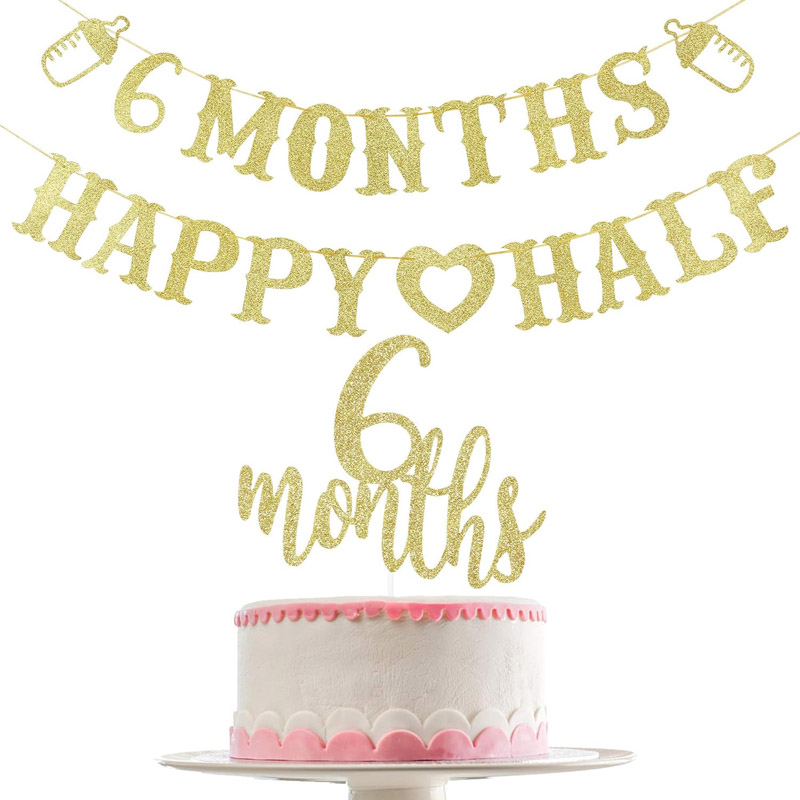 6-Monats-Banner 'Happy Half' m – Party Banner Gold Bewertung und Preis