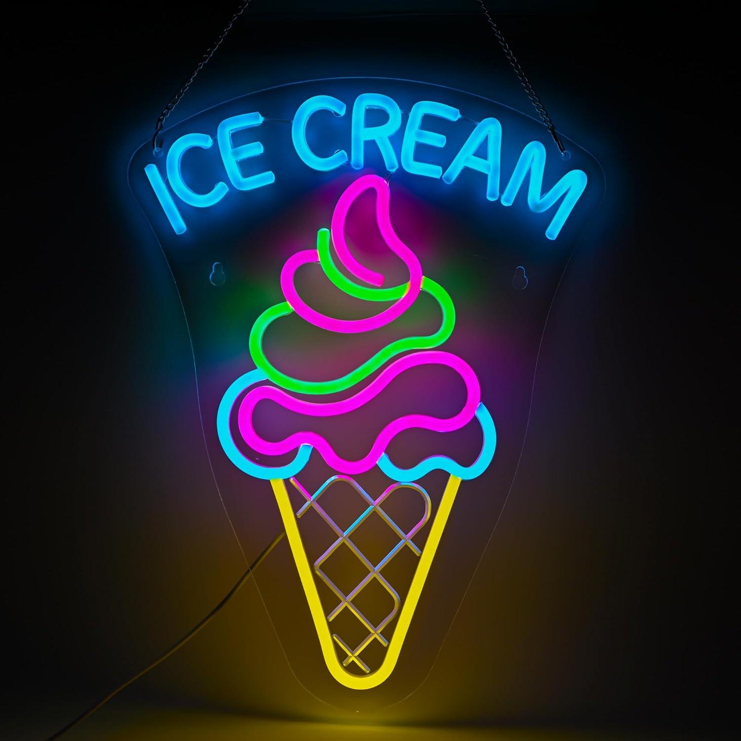 Eiscreme-Neonschild Dimmbares  – Neon Sign Party Bewertung und Preis