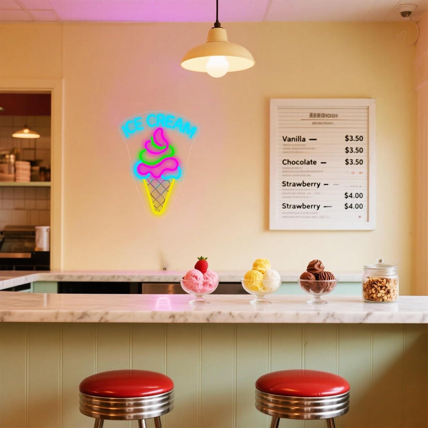Eiscreme-Neonschild Dimmbares  – Neon Sign Party Bewertung und Preis