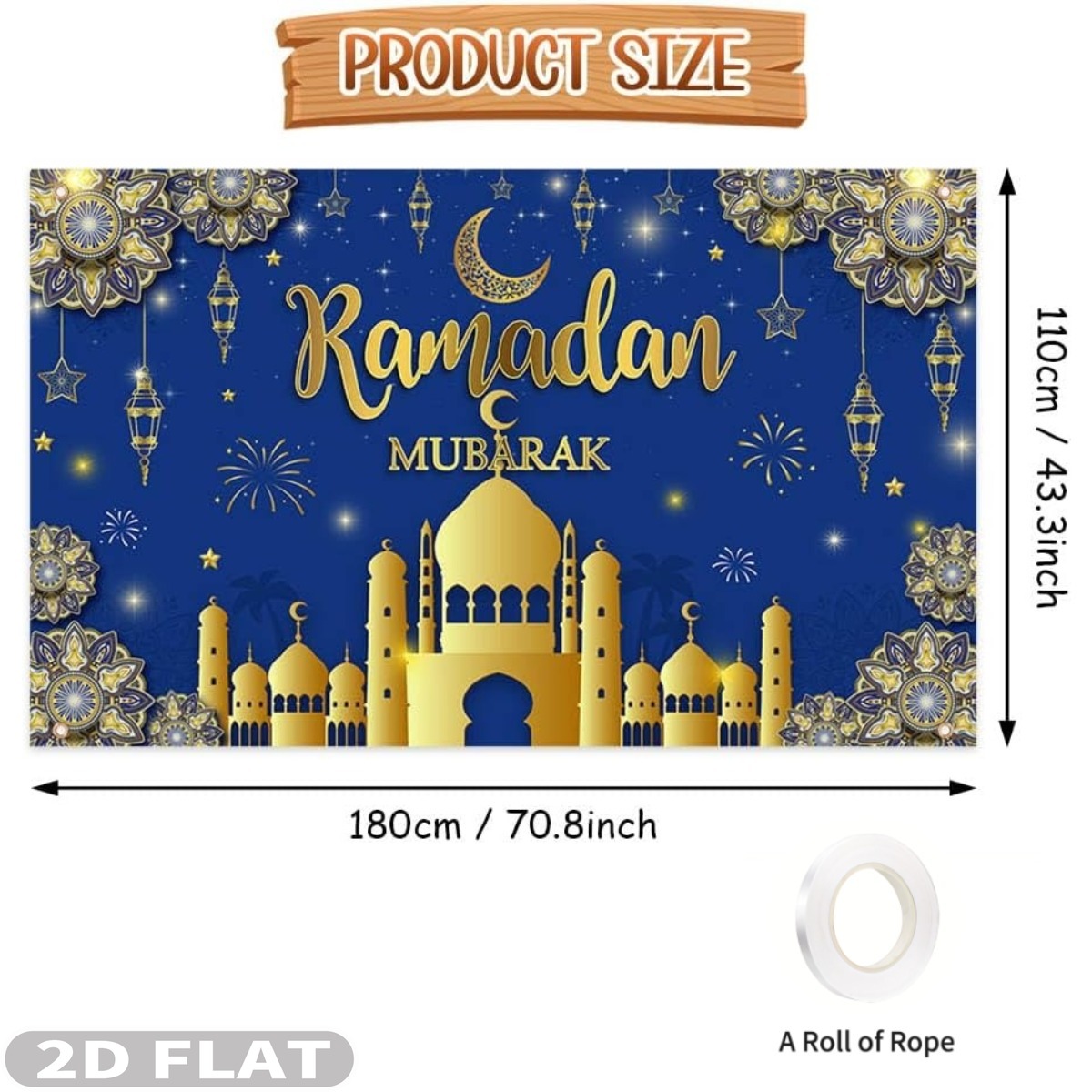 2D FLACHE 1 Stück Ramadan Muba – Party Banner Gold Bewertung und Preis