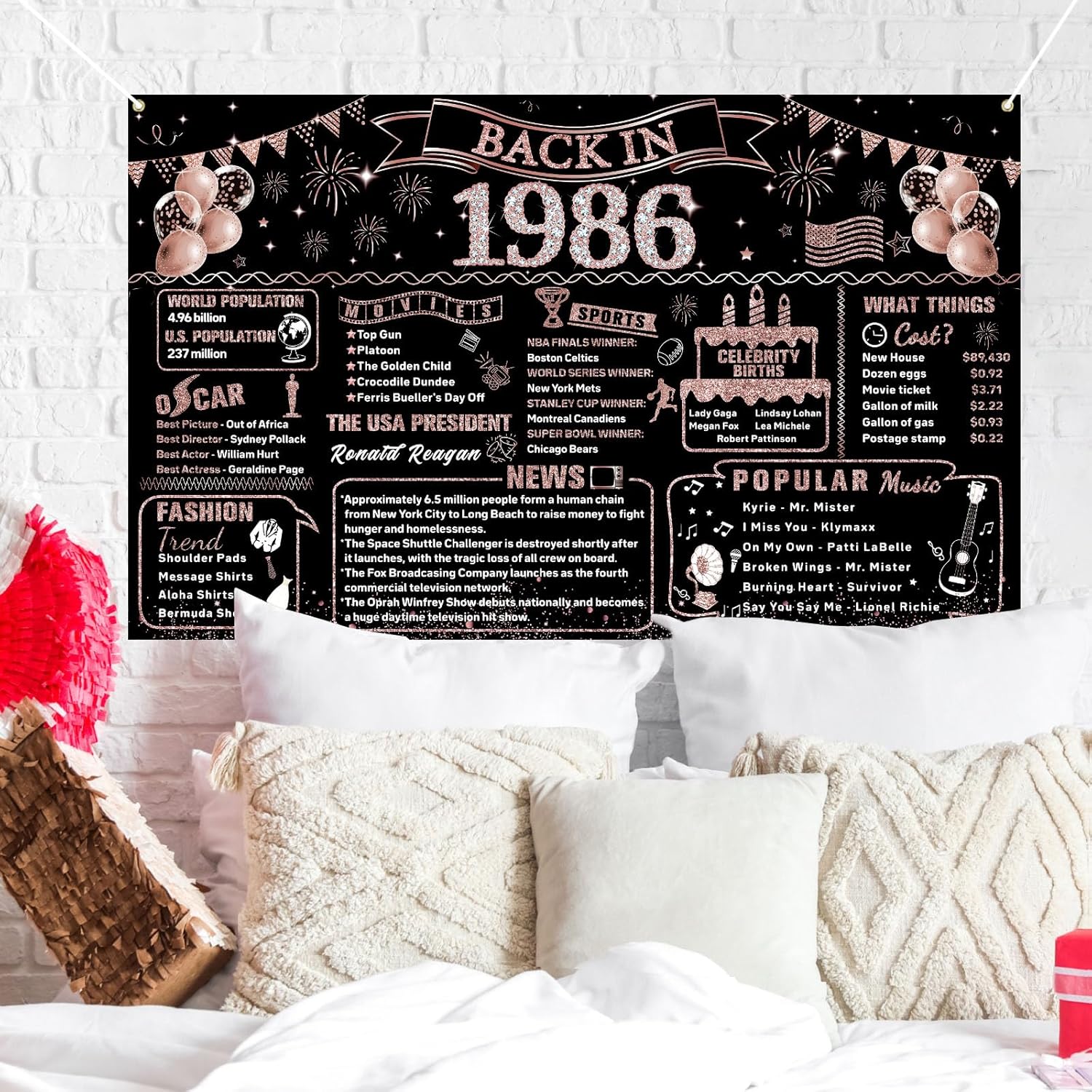 Dekorationen zum 40. Geburtsta – Party Banner Gold Bewertung und Preis