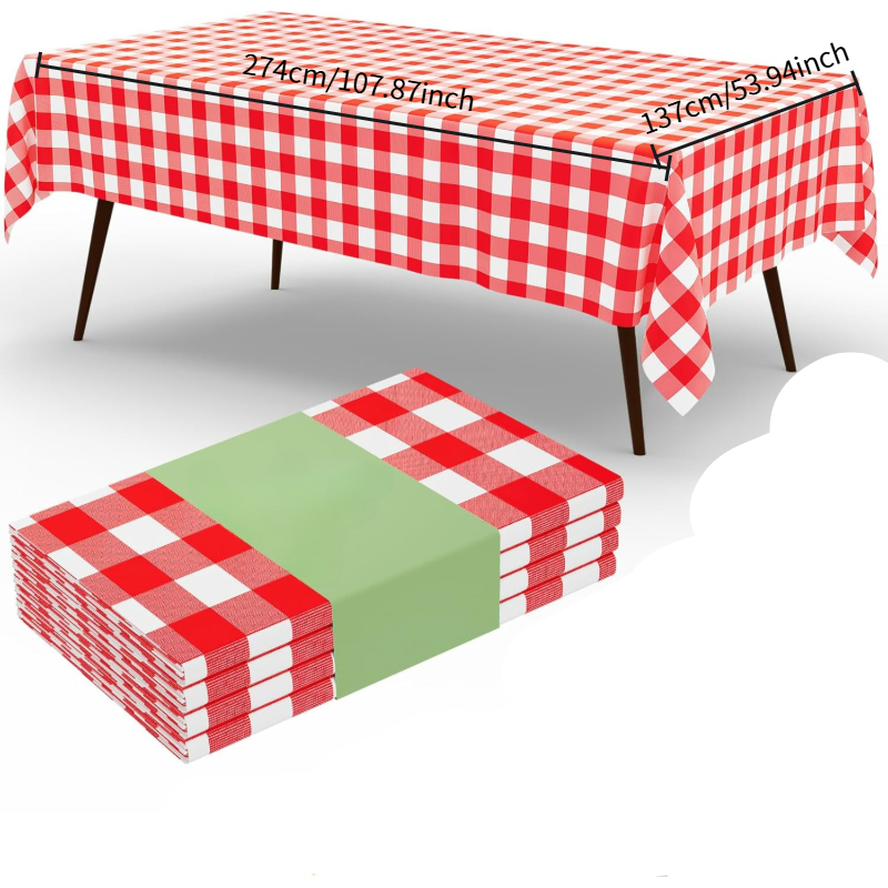 Rechteckige rot-weiß karierte  – Table Cloth Disposable Bewertung und Preis