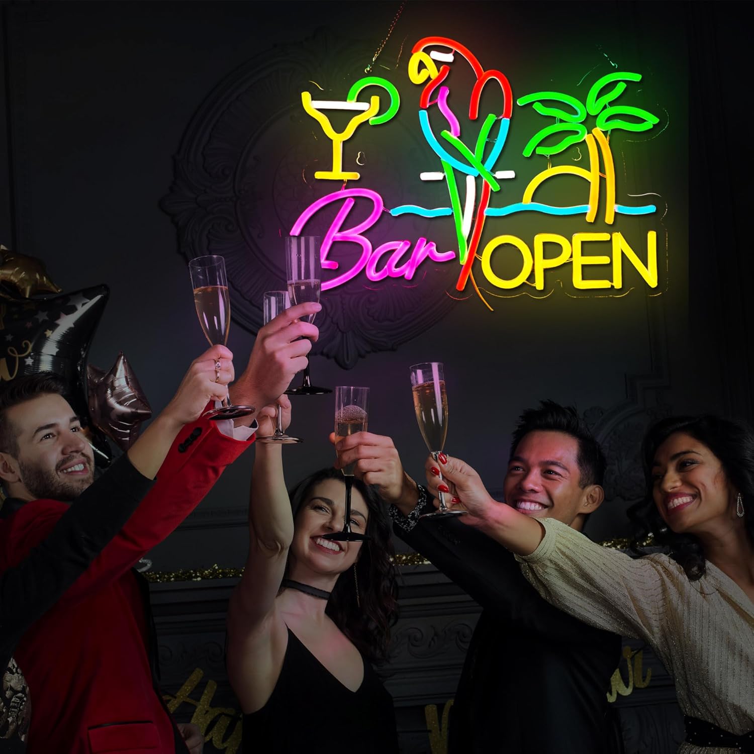 Bar Open Neonschild Geschäfts- – Neon Sign Party Bewertung und Preis