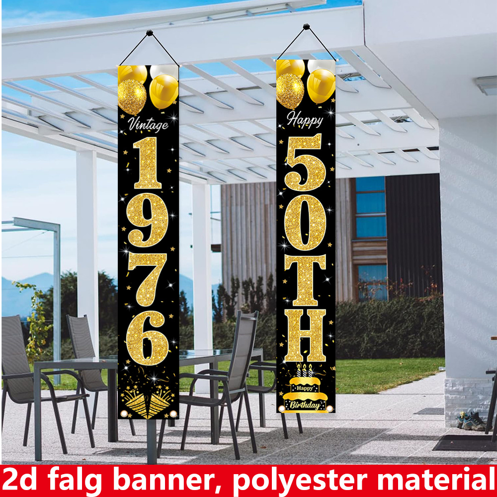 Flaches 2D-Banner, 2-teiliges  – Party Banner Gold Bewertung und Preis