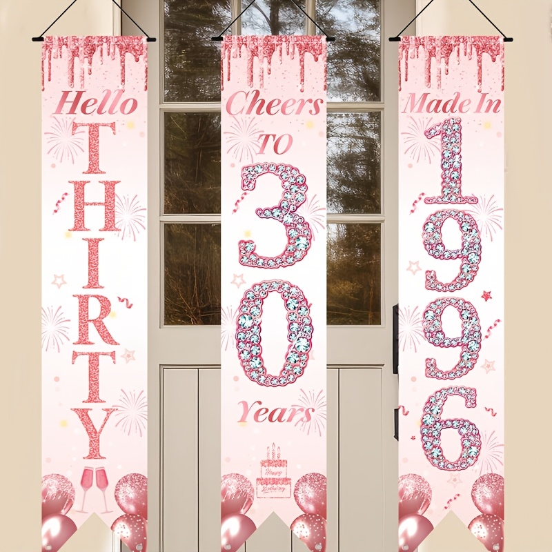 2D Flaches 3-teiliges Rosa-Gol – Party Banner Gold Bewertung und Preis
