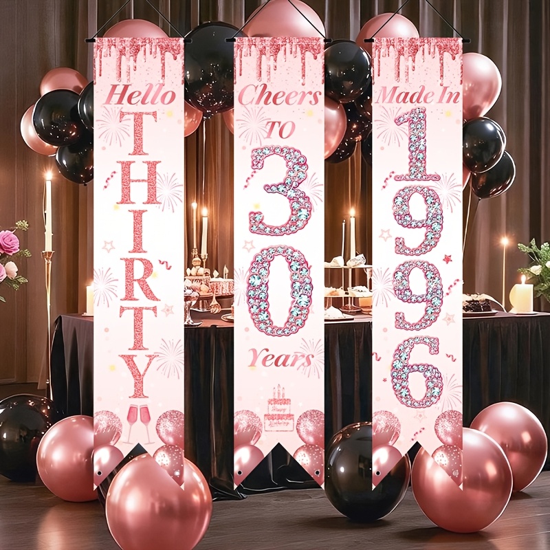 2D Flaches 3-teiliges Rosa-Gol – Party Banner Gold Bewertung und Preis
